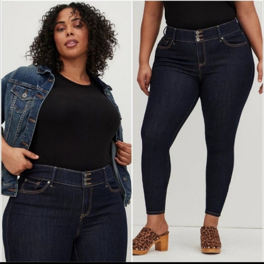 Torrid Jeggings Size 18S Short Dark Blue High Rise Stretch Jeans